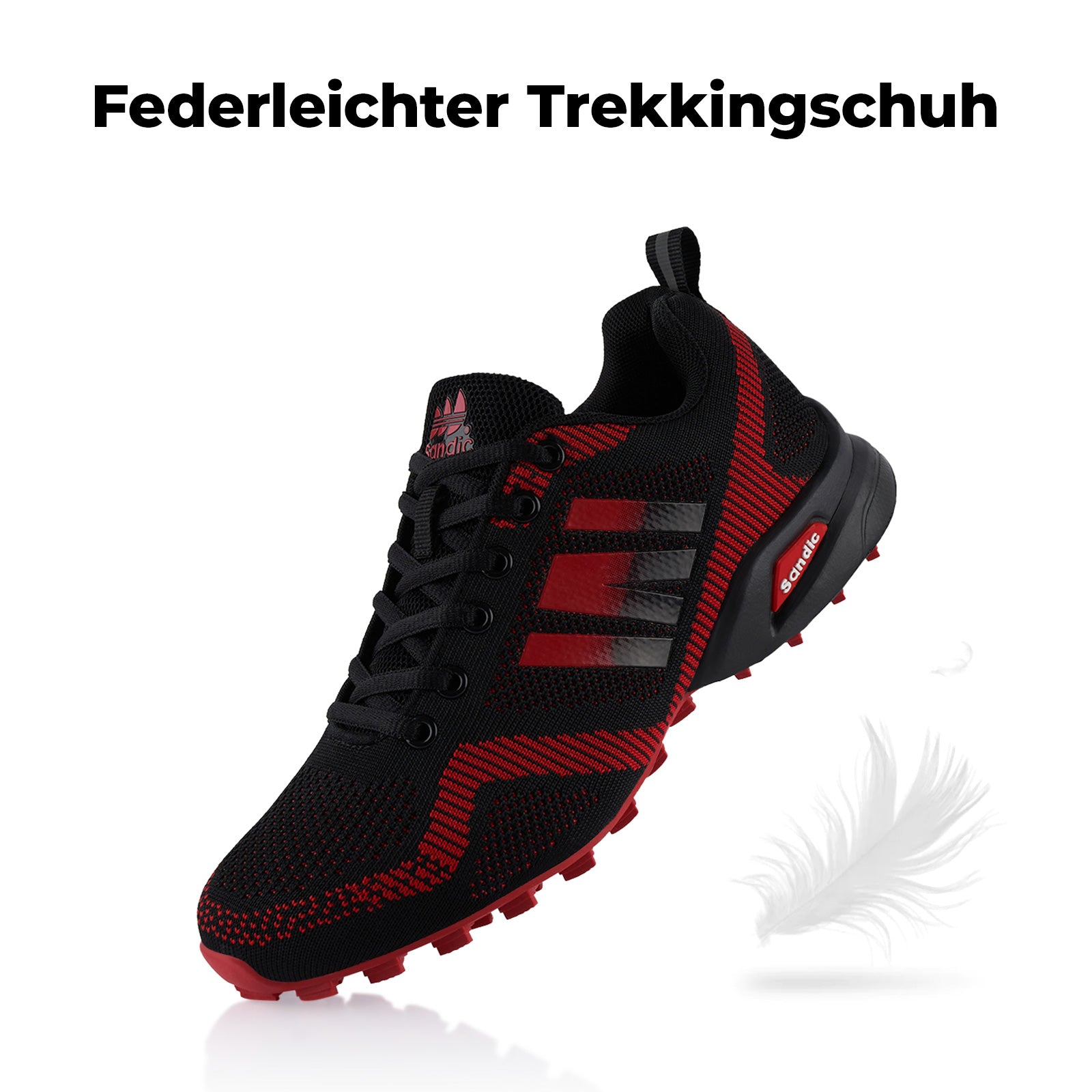 Laufschuhe leichte Wanderschuhe Trekking Sportschuhe Schwarz Rot